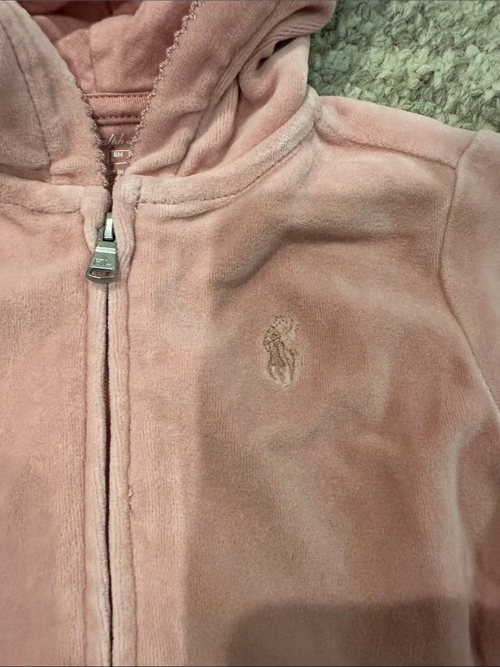 Ralph Lauren Pink Velour Hoodie Jacket & Pants Set